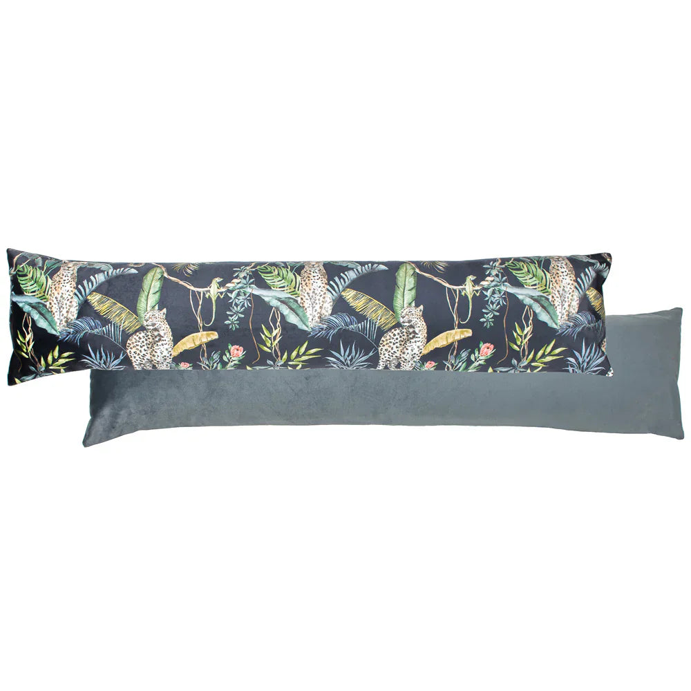 Wylder (Riva Home) Interior Design Range Jungle Leopards Draught Excluder Petrol by Wylder