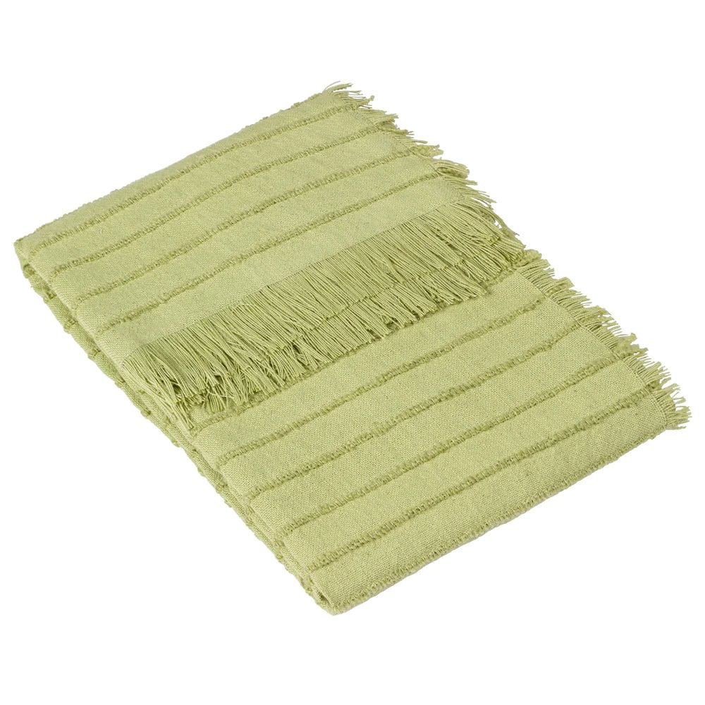 Yard Cushions Hazie Woven Fringed Throw medium 130x180cm - Pistachio