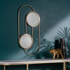 Yard Mirror Abstract Double Round Circular Wall Mirror Brass