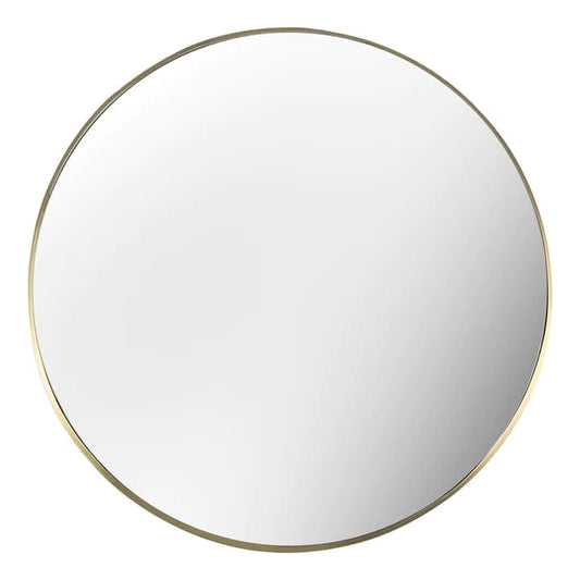 Yard Mirror Thin Round Deep Edge Circular Wall Mirror Brass - handmade by Yard