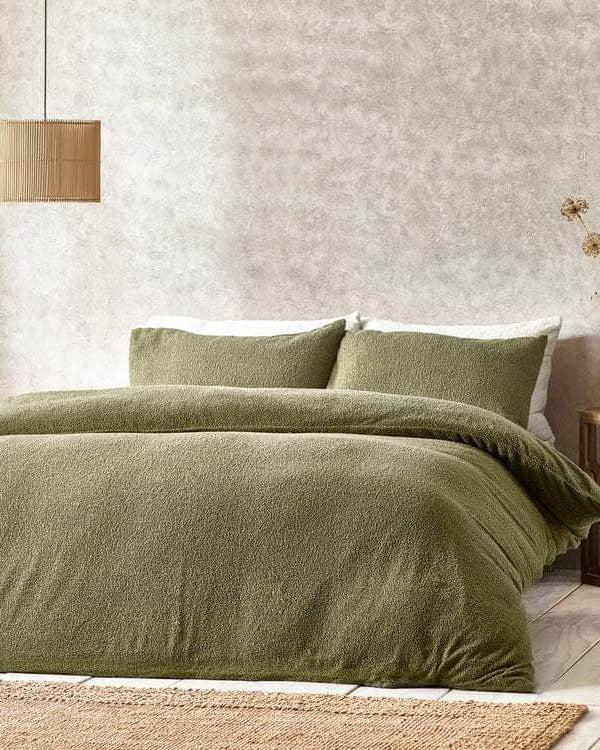 BOUCLE DUVET COVER SET | OLIVE | by Yard