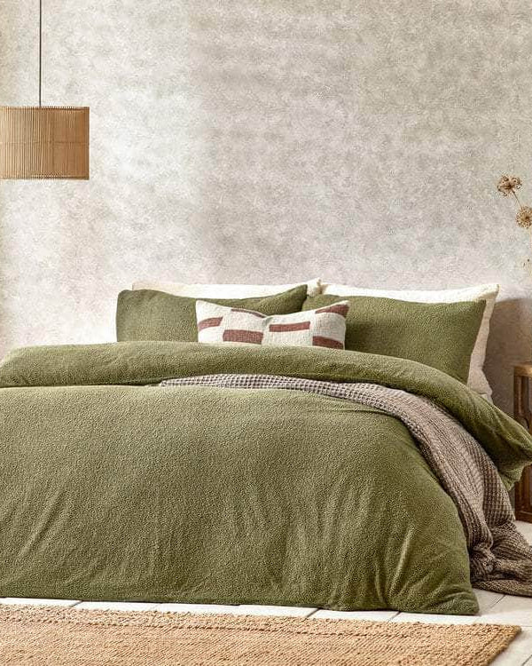 BOUCLE DUVET COVER SET | OLIVE | by Yard