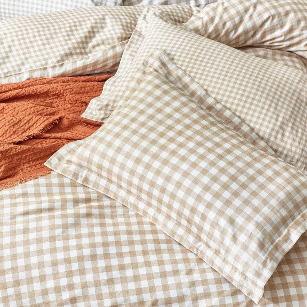 Yard (Riva Home) Bedspread Single / Biscuit Yard Barton Check Reversible Duvet Cover Set (available in 6 stunning colours)