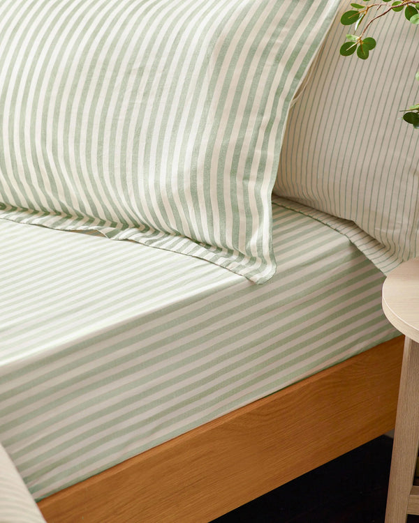 Hebden 100% Cotton Striped Fitted Bed Sheet by Yard