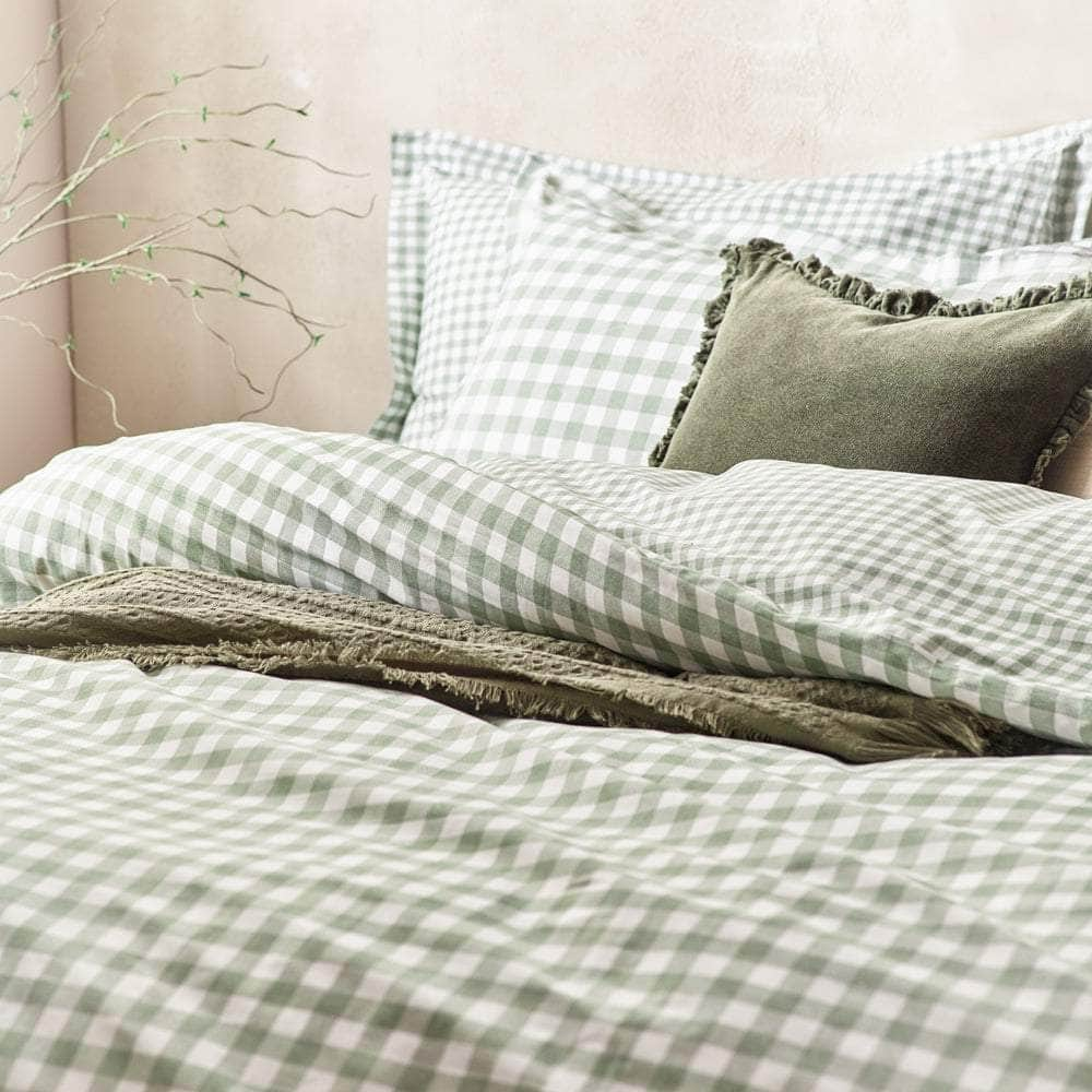 Yard (Riva Home) Bedspread Single / Forest Yard Barton Check Reversible Duvet Cover Set (available in 6 stunning colours)