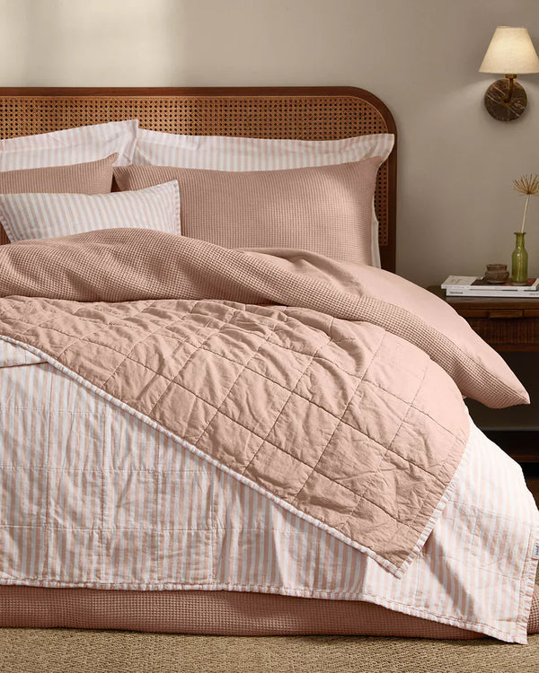HEBDEN QUILTED STRIPE COTTON BEDSPREAD by Yard