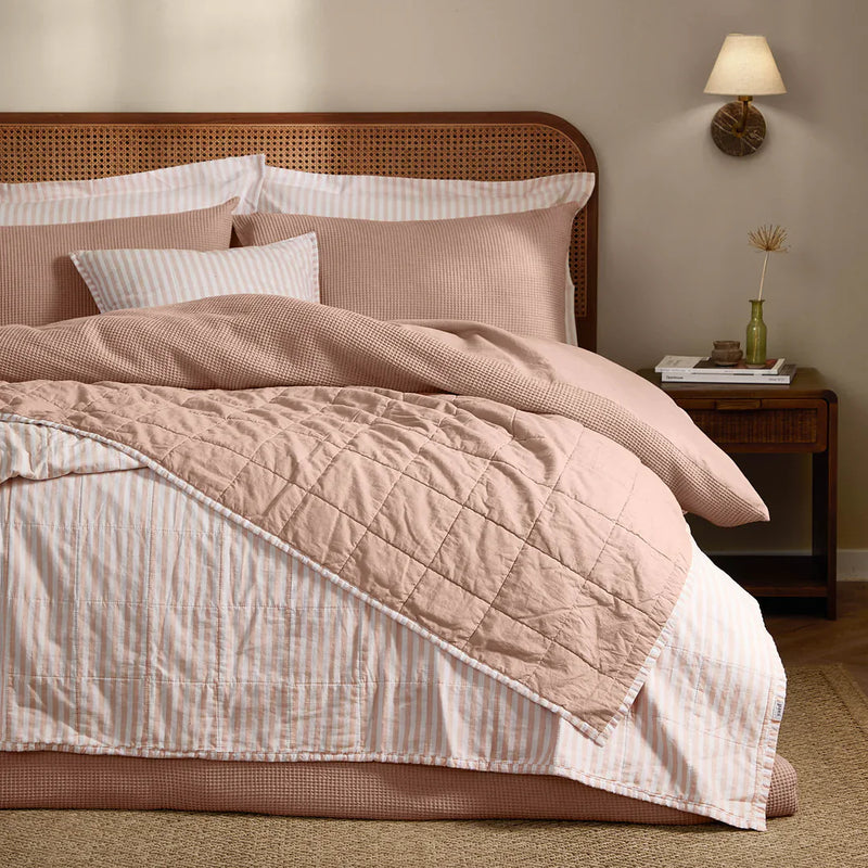 HEBDEN QUILTED STRIPE COTTON BEDSPREAD by Yard
