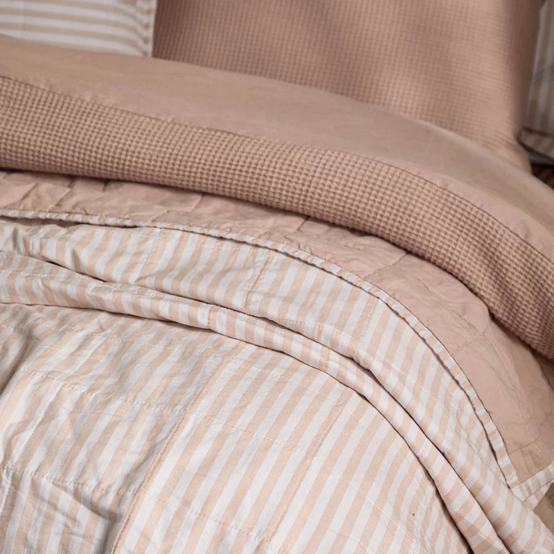 HEBDEN QUILTED STRIPE COTTON BEDSPREAD by Yard
