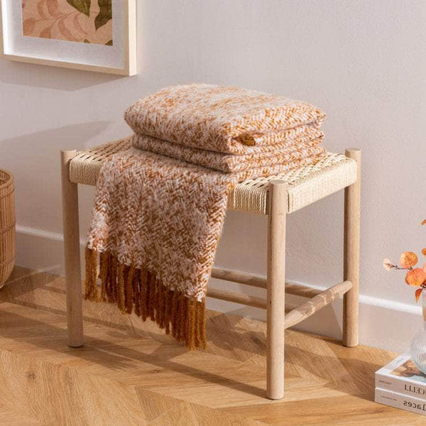 WEAVER HERRINGBONE THROW | GOLD | by Furn