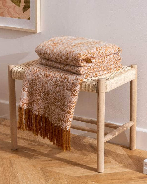 WEAVER HERRINGBONE THROW | GOLD | by Furn