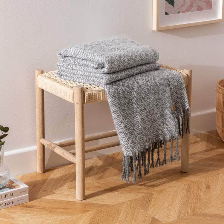 WEAVER HERRINGBONE THROW | GREY | by Furn