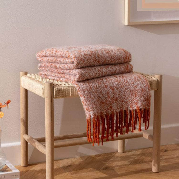WEAVER HERRINGBONE THROW | RUST | by Furn