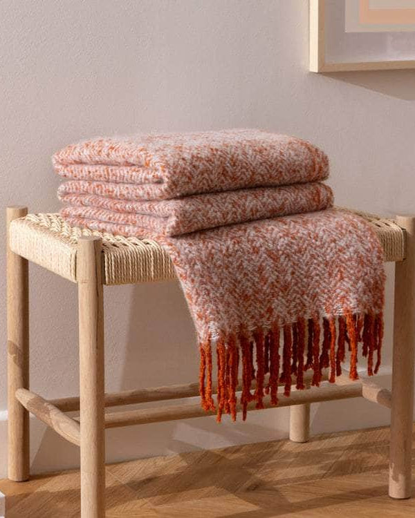 WEAVER HERRINGBONE THROW | RUST | by Furn