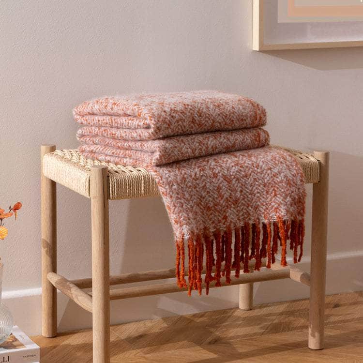 WEAVER HERRINGBONE THROW | RUST | by Furn