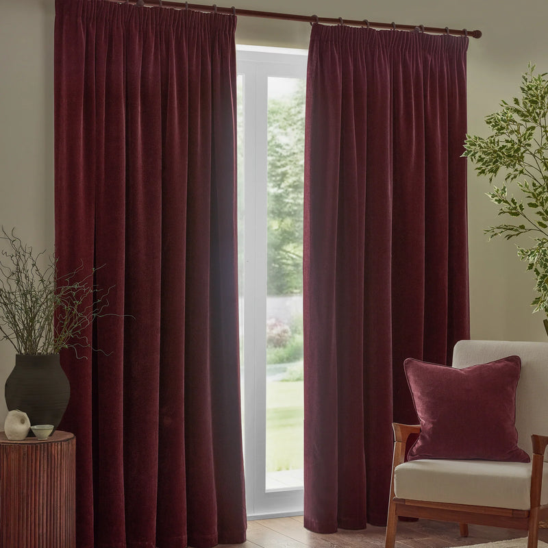 HEAVY CHENILLE VELVET ROOM DARKENING & BLACKOUT PENCIL PLEAT CURTAINS by Yard