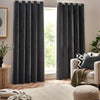 Yard (Riva Home) Curtains Charcoal / 90in x 72in (229cm x 183cm) Heavy Chenille Room Darkening Eyelet Curtains by Yard (8 colours to choose from)