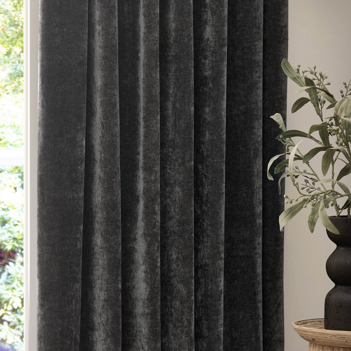 Yard (Riva Home) Curtains HEAVY CHENILLE VELVET ROOM DARKENING & BLACKOUT PENCIL PLEAT CURTAINS by Yard