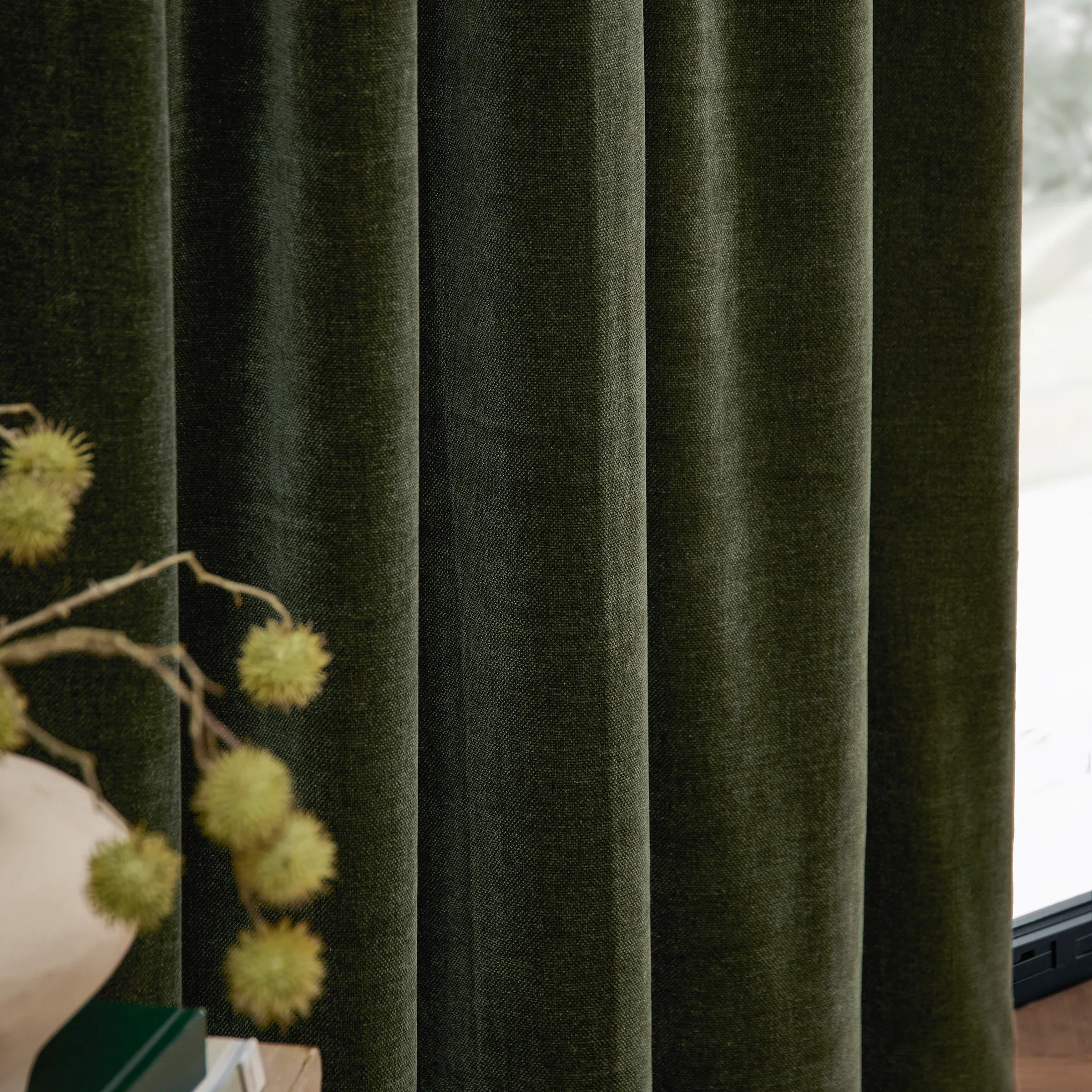 Yard (Riva Home) Curtains HEAVY CHENILLE VELVET ROOM DARKENING & BLACKOUT PENCIL PLEAT CURTAINS by Yard