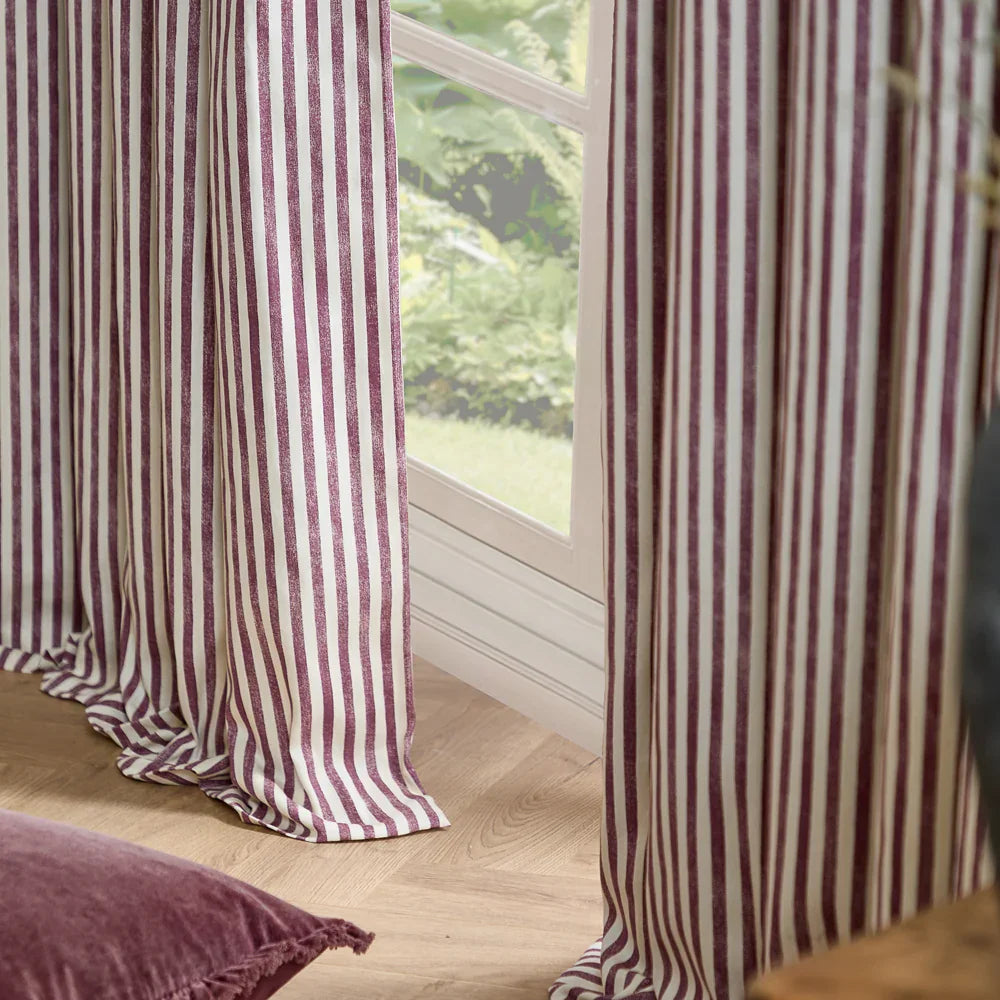 Yard (Riva Home) Curtains HEBDEN STRIPED 100% COTTON CURTAINS Pencil Pleat by Yard