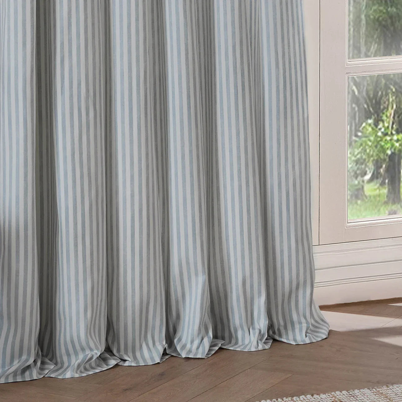 Yard (Riva Home) Curtains HEBDEN STRIPED 100% COTTON LINED CURTAINS MINERAL BLUE
by Yard