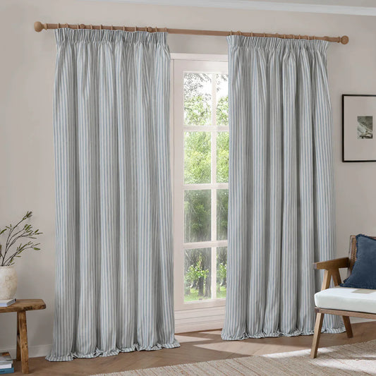 Yard (Riva Home) Curtains HEBDEN STRIPED 100% COTTON LINED CURTAINS MINERAL BLUE
by Yard