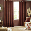 Yard (Riva Home) Curtains Nutmeg / 90in x 72in (229cm x 183cm) Heavy Chenille Room Darkening Eyelet Curtains by Yard (8 colours to choose from)