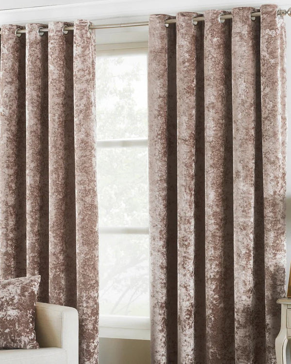 Verona Crushed Velvet Eyelet Curtains by Yard