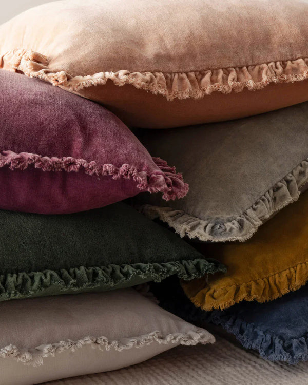 BERTIE WASHED COTTON VELVET CUSHION by Yard