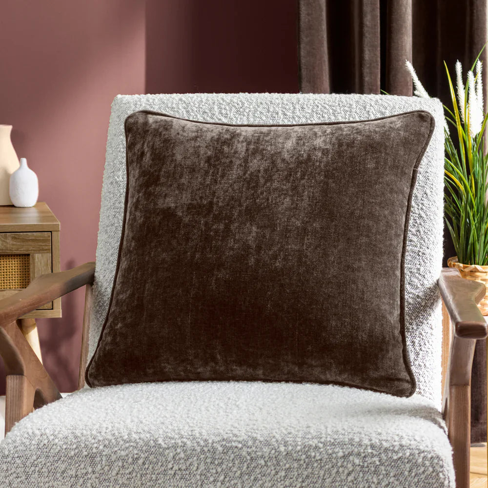 Yard (Riva Home) Cushions Brown HEAVY CHENILLE PIPED CUSHION (12 colours available)  by Yard