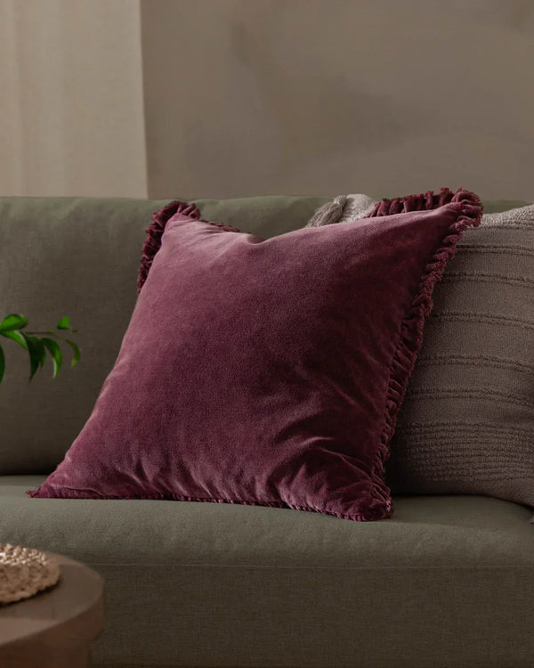BERTIE WASHED COTTON VELVET CUSHION by Yard