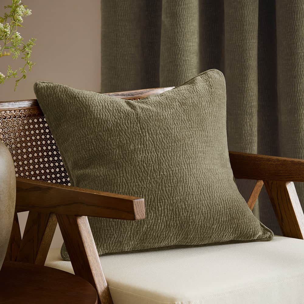Yard (Riva Home) Cushions Eucalyptus HEATH WASHED VELVET TEXTURED CUSHION – FEATHER FILLED by Yard