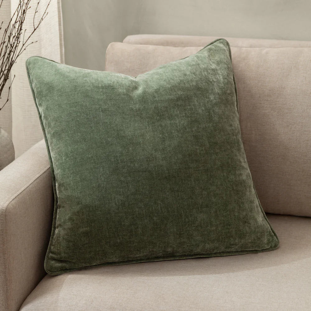 Yard (Riva Home) Cushions Eucalyptus HEAVY CHENILLE PIPED CUSHION (12 colours available)  by Yard