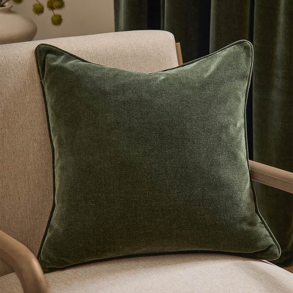 Yard (Riva Home) Cushions Lichen HEAVY CHENILLE PIPED CUSHION (12 colours available)  by Yard