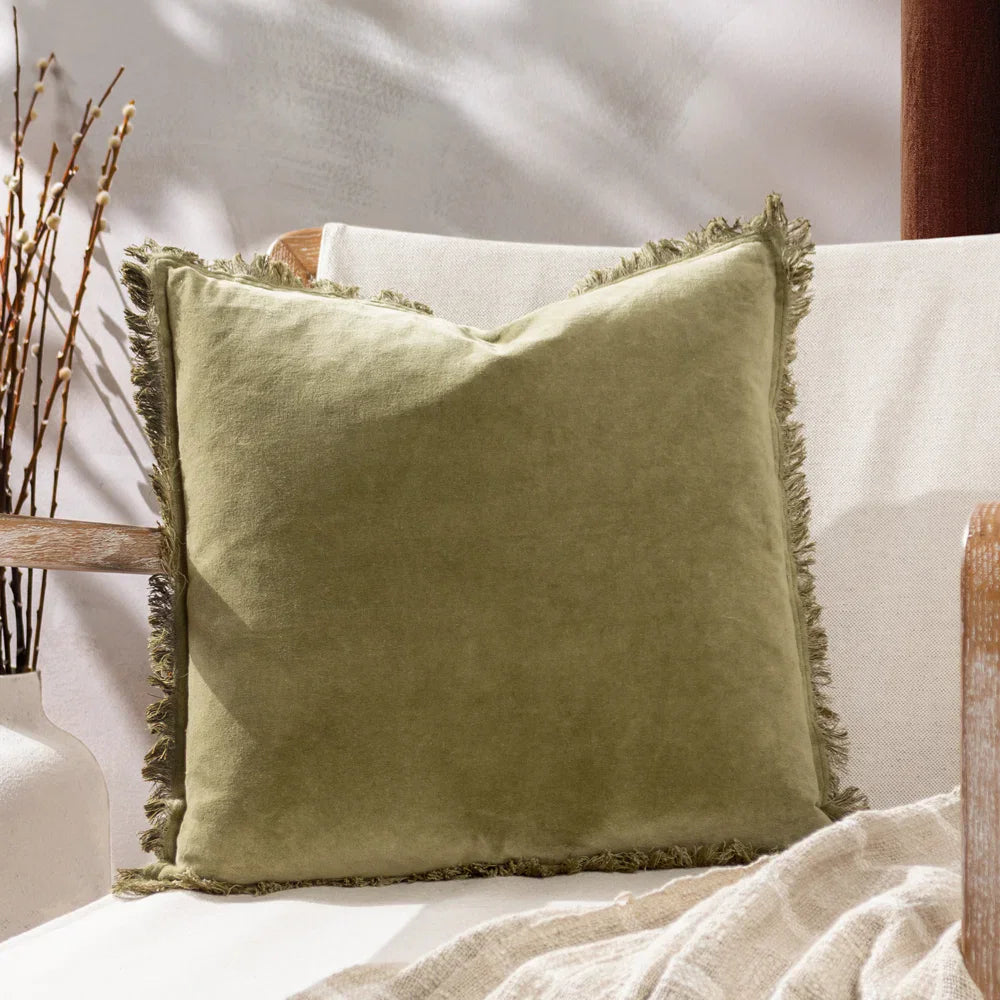Yard (Riva Home) Cushions Moss JAYE COTTON VELVET CUSHION by Yard