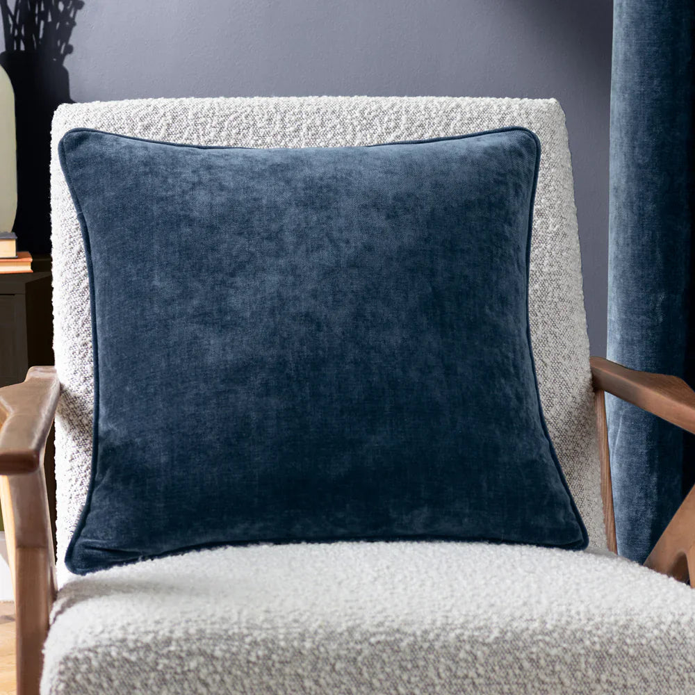 Yard (Riva Home) Cushions Navy HEAVY CHENILLE PIPED CUSHION (12 colours available)  by Yard