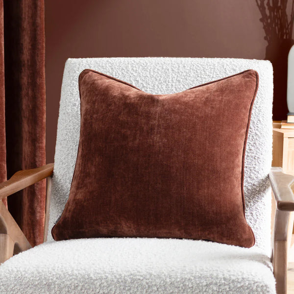 HEAVY CHENILLE PIPED CUSHION (12 colours available)  by Yard