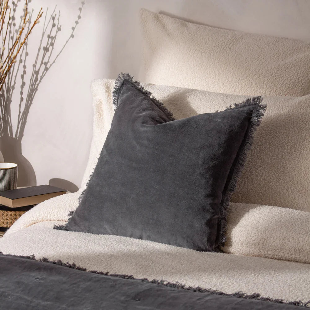 Yard (Riva Home) Cushions Slate JAYE COTTON VELVET CUSHION by Yard
