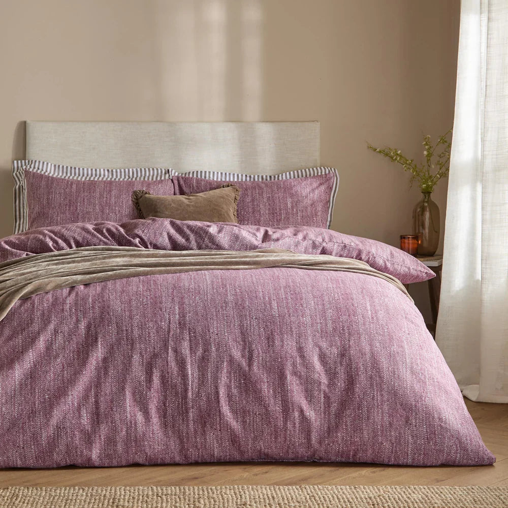 Yard (Riva Home) Duvet Cover set Beetroot / Single HARRIS BRUSHED COTTON DUVET COVER SET by Yard