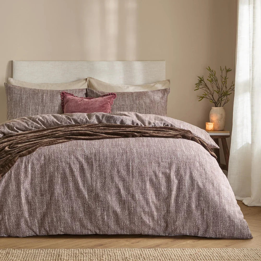 Yard (Riva Home) Duvet Cover set Chocolate / Single HARRIS BRUSHED COTTON DUVET COVER SET by Yard