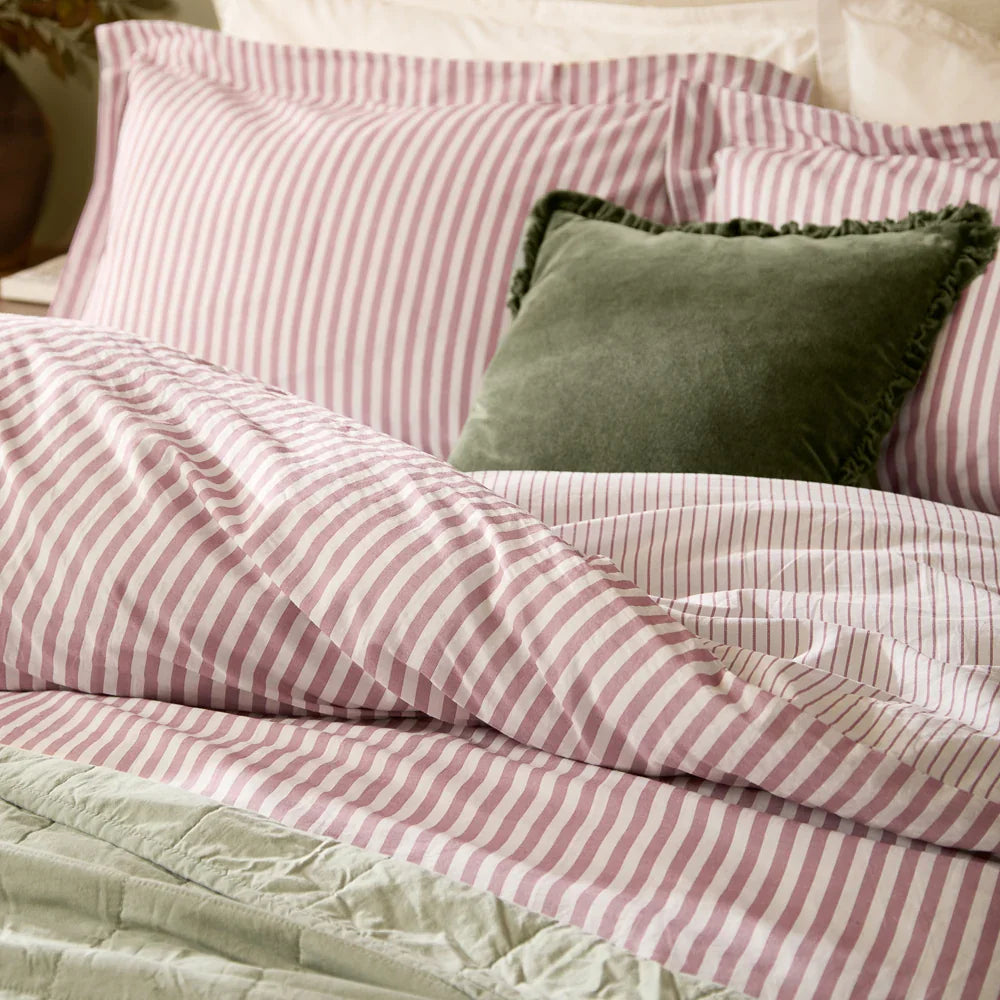 Yard (Riva Home) Duvet Cover set HEBDEN MÉLANGE STRIPE 100% COTTON DUVET COVER SET by Yard