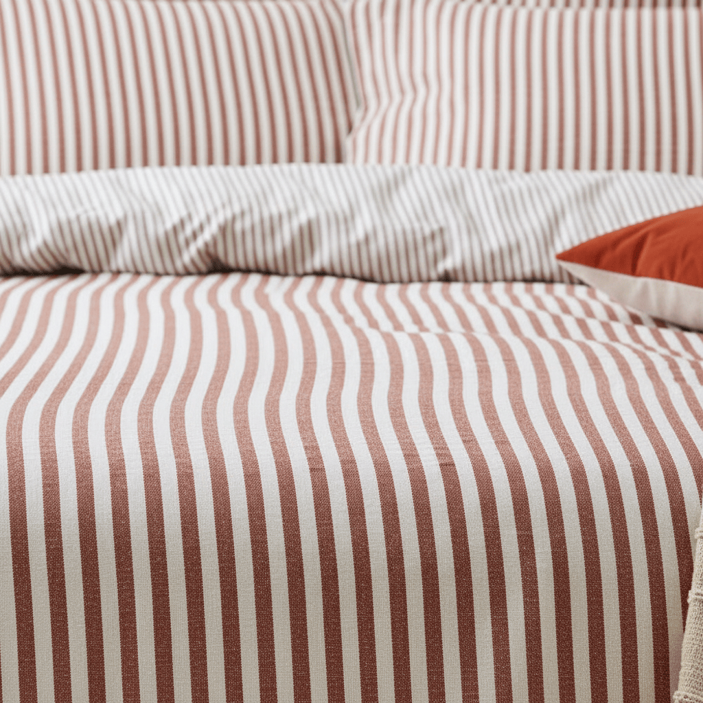 Yard (Riva Home) Duvet Cover set HEBDEN MÉLANGE STRIPE 100% COTTON DUVET COVER SET by Yard