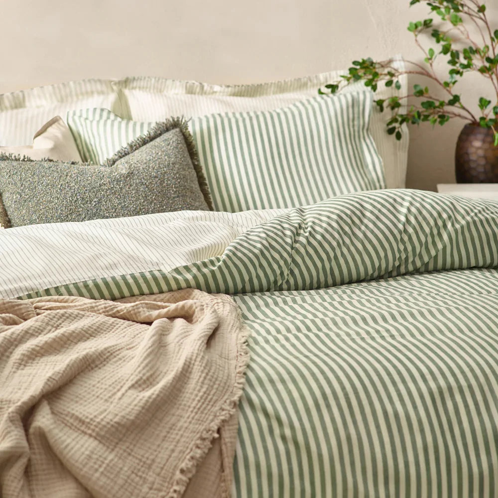 Yard (Riva Home) Duvet Cover set HEBDEN MÉLANGE STRIPE 100% COTTON DUVET COVER SET by Yard