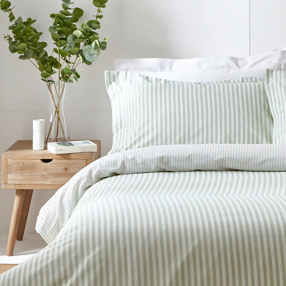 Yard (Riva Home) Duvet Cover set HEBDEN MÉLANGE STRIPE 100% COTTON DUVET COVER SET by Yard