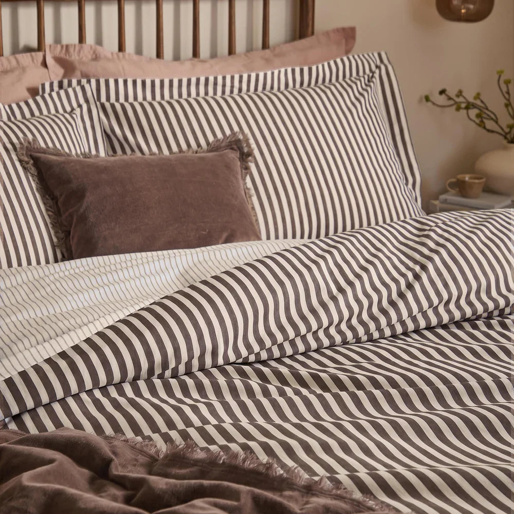 Yard (Riva Home) Duvet Cover set HEBDEN MÉLANGE STRIPE 100% COTTON DUVET COVER SET by Yard
