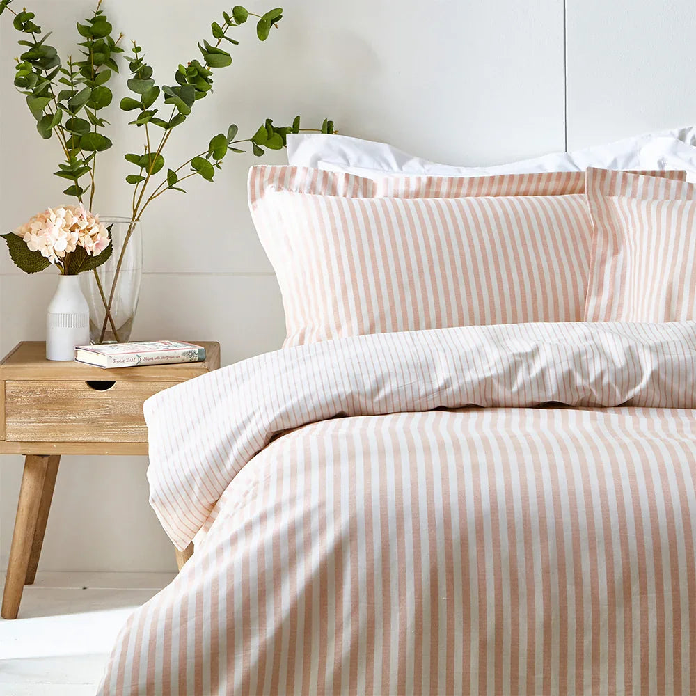 Yard (Riva Home) Duvet Cover set HEBDEN MÉLANGE STRIPE 100% COTTON DUVET COVER SET by Yard