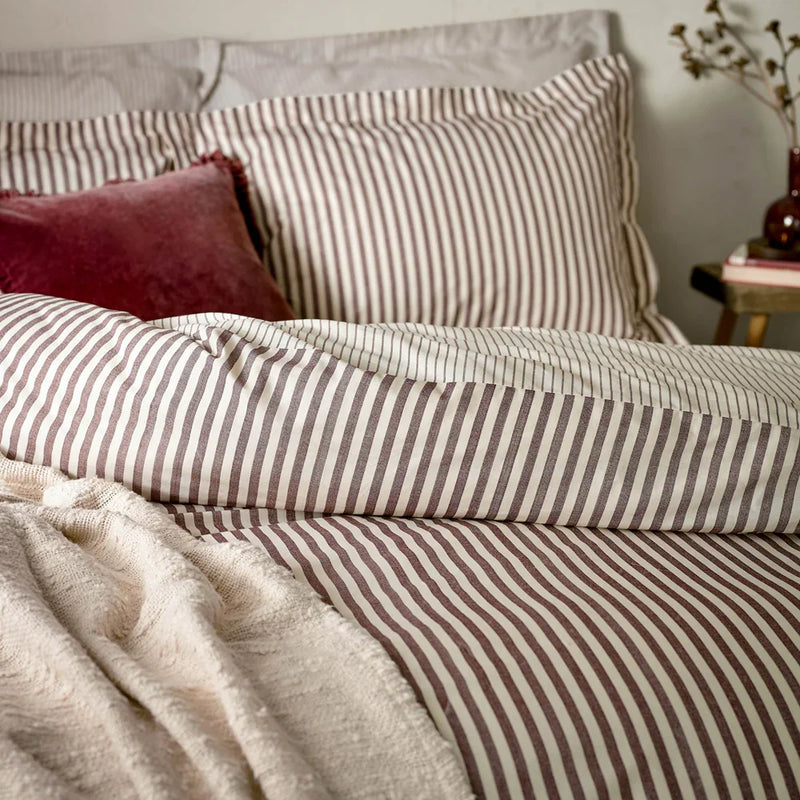 HEBDEN MÉLANGE STRIPE 100% COTTON DUVET COVER SET by Yard