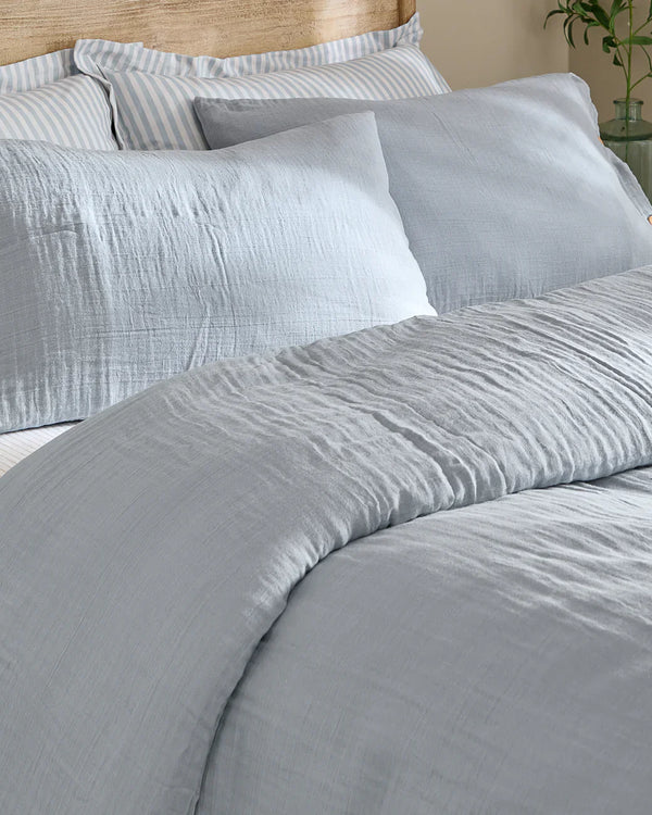 Lark Muslin 100% Cotton Duvet Cover Set Mineral Blue by Yard