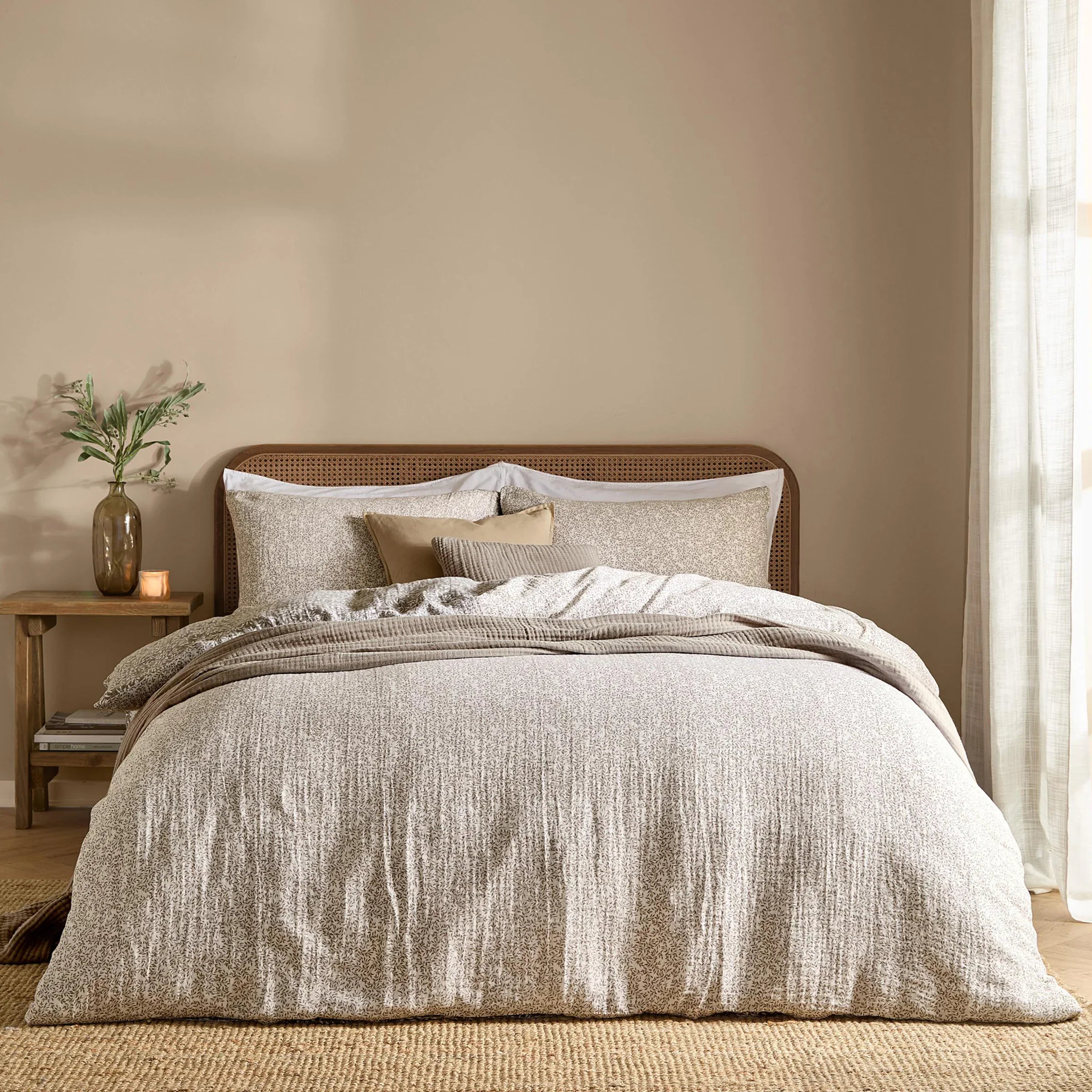 Yard (Riva Home) Duvet Cover set PERRIE LEAF MUSLIN 100% COTTON DUVET COVER SET by Yard