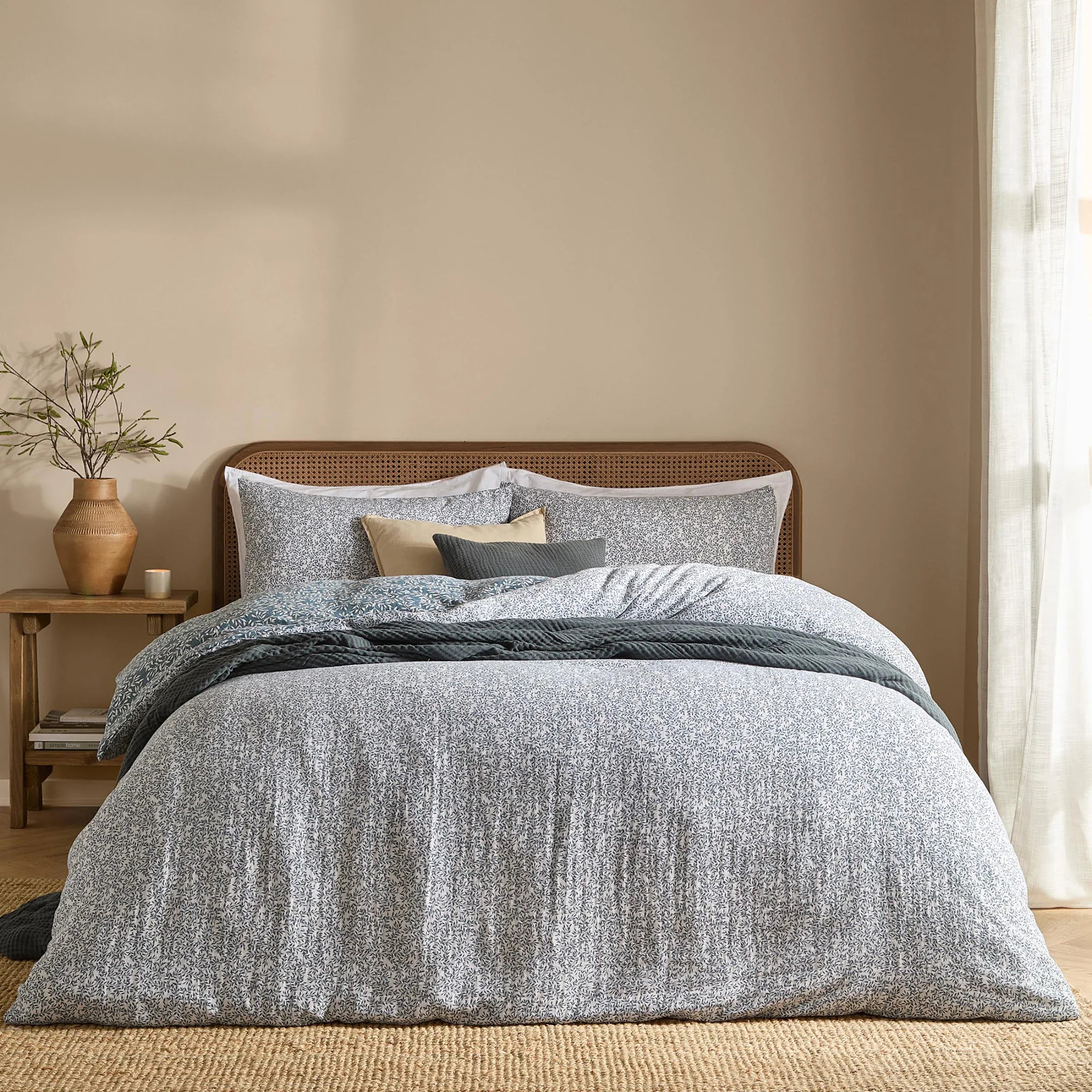 Yard (Riva Home) Duvet Cover set PERRIE LEAF MUSLIN 100% COTTON DUVET COVER SET by Yard