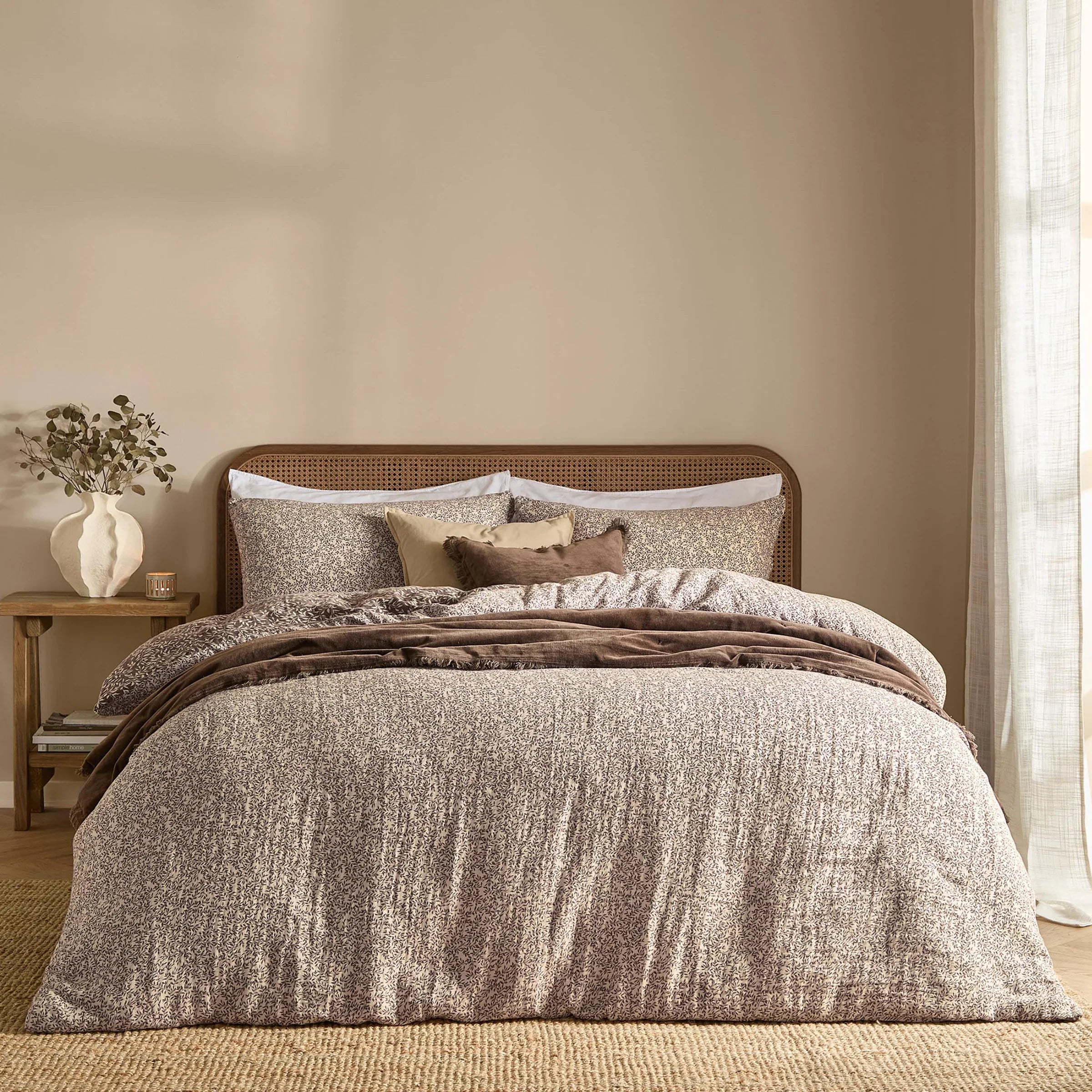 Yard (Riva Home) Duvet Cover set PERRIE LEAF MUSLIN 100% COTTON DUVET COVER SET by Yard